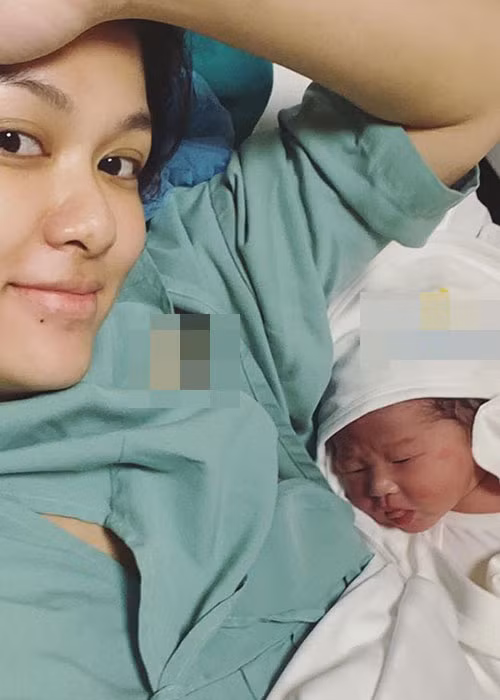 Oanh Yến đặt tên con mới sinh là Nguyễn Hồ Quang Nhật. Bé chào đời bằng phương pháp sinh mổ, nặng 3.7kg.