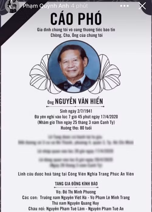 Bo chong cu qua doi, Pham Quynh Anh co dong thai gi?-Hinh-4