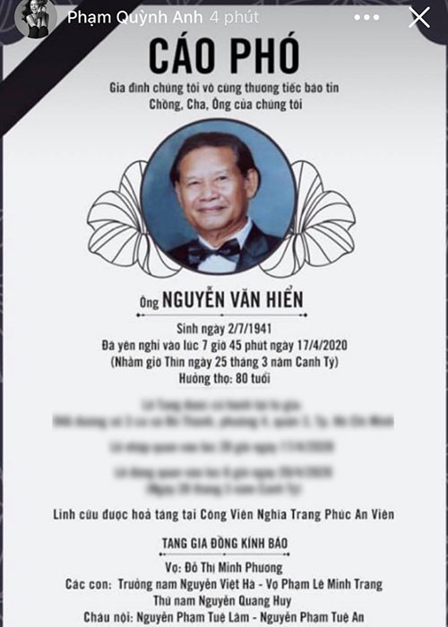 Bo chong cu qua doi, Pham Quynh Anh co dong thai gi?-Hinh-4