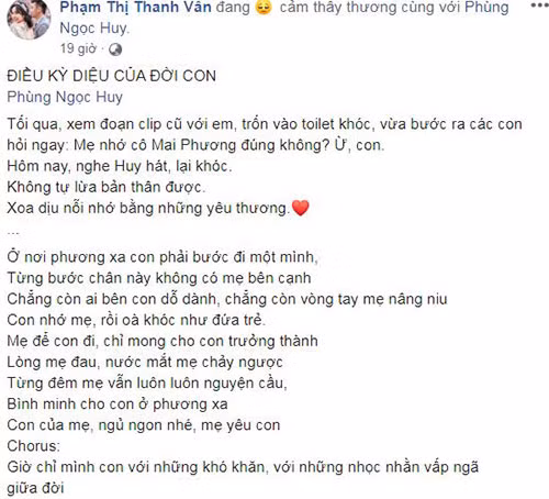 Xuc dong clip bo con gai Mai Phuong hat ve tinh mau tu