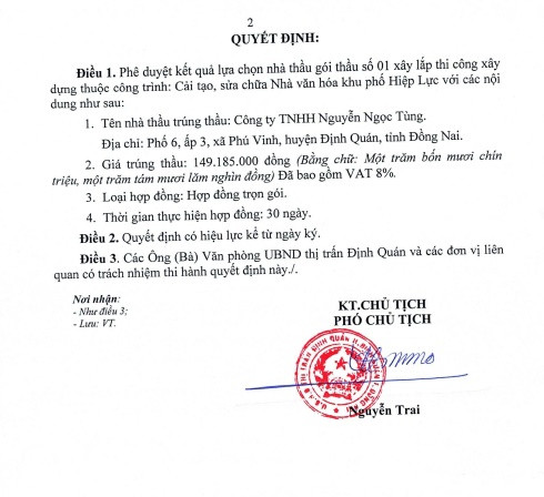 Dong Nai: Mot ngay Cty Ngoc Tung trung 2 goi thau tai Dinh Quan-Hinh-2