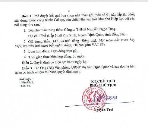 Dong Nai: Mot ngay Cty Ngoc Tung trung 2 goi thau tai Dinh Quan-Hinh-4