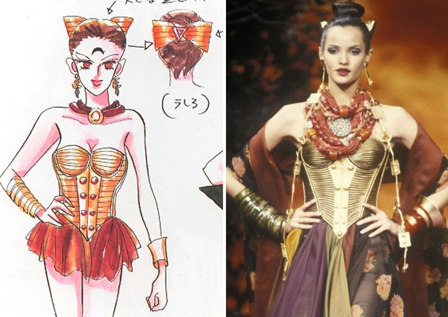 Phần corset trong trang phục của Calaveras lấy cảm hứng từ trang phục trong show của Chritian Lacroix (1992).