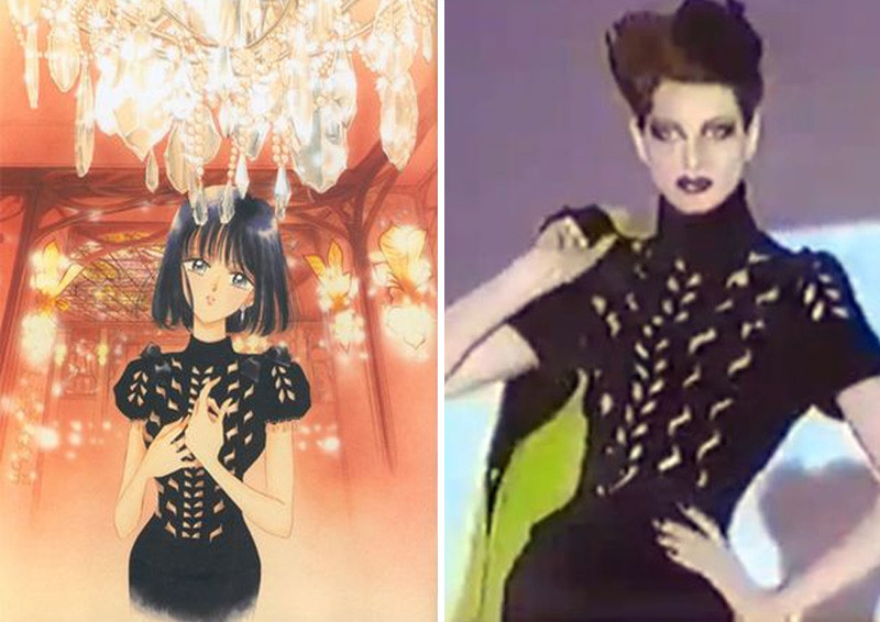 Hotaru, thủy thủ sao Diêm Vương mặc trang phục ấn tượng của Thierry Mugler (1992).