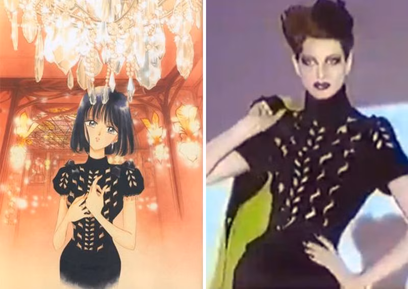 Hotaru, thủy thủ sao Diêm Vương mặc trang phục ấn tượng của Thierry Mugler (1992).
