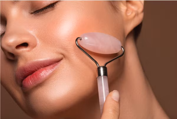 Massage mặt bằng cây lăn ngọc. Cây lăn ngọc được phụ nữ Trung Quốc xưa sử dụng như một dụng cụ giảm đau cơ, giảm viêm sau khi thoa dầu xoa bóp. Nó cũng có tác dụng cải thiện lưu thông máu, giảm bọng mắt, tránh tình trạng căng cơ trên khuôn mặt khi được duy trì với lực vừa phải.