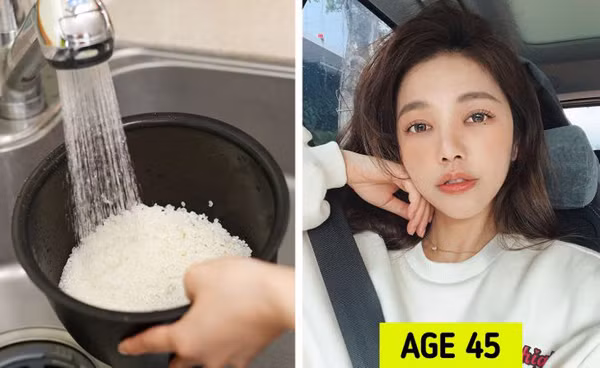 Dùng nước vo gạo. Nước vo gạo là một trong những sản phẩm skincare bất bại, ai cũng có thể tận dụng mỗi ngày. Đừng thấy nước vo gạo thường được đổ đi mà coi thường công dụng làm đẹp của chúng.