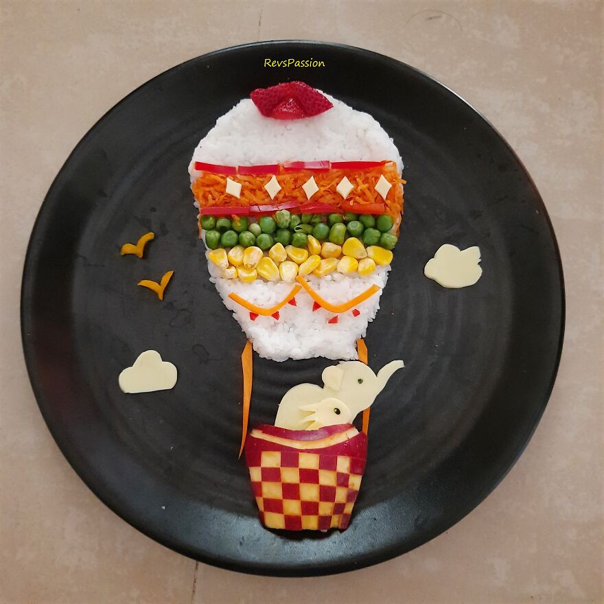 Chú voi và khinh khí cầu.