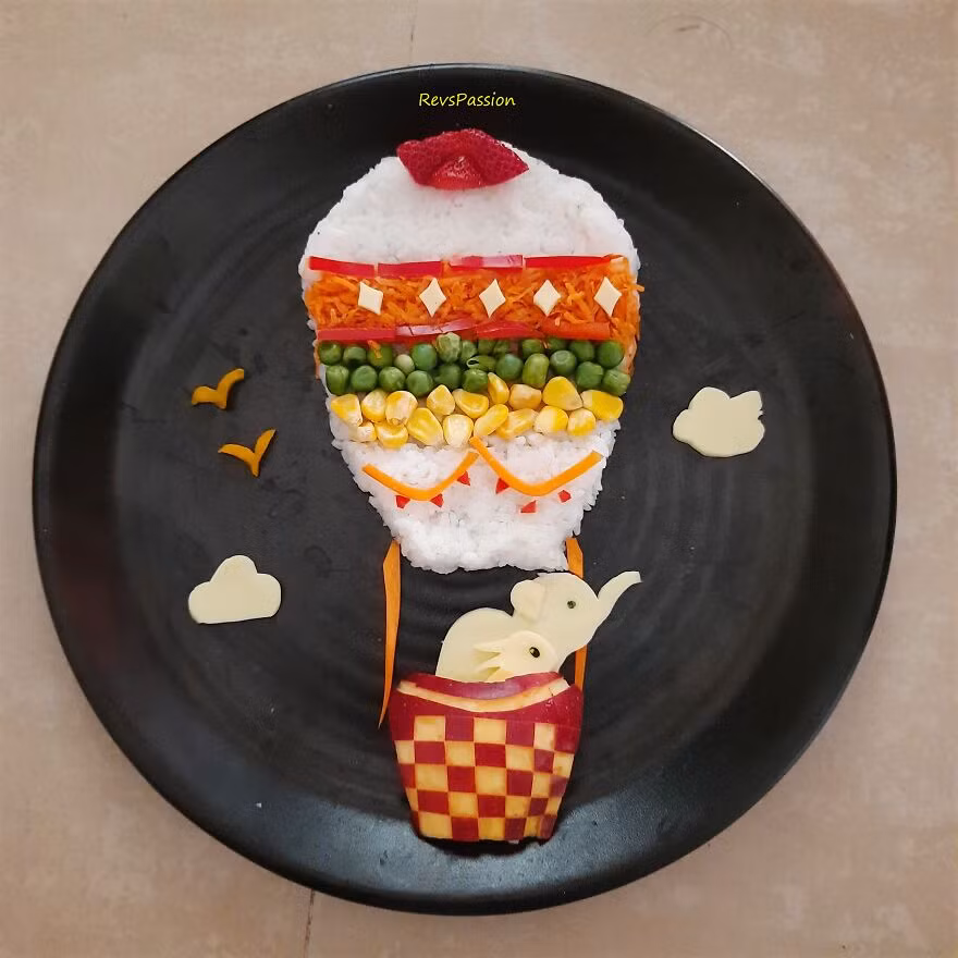 Chú voi và khinh khí cầu.