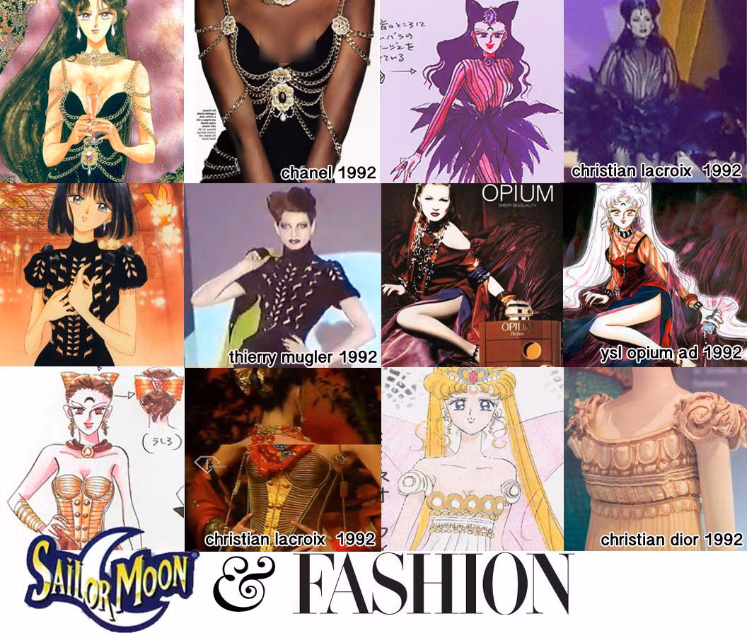 Đọc truyện và xem phim hoạt hình Thủy thủ Mặt trăng, hẳn ai cũng mê mẩn các mẫu trang phục trong phim. Thế nhưng không phải ai cũng biết rằng, rất nhiều mẫu trang phục trong truyện đã được lấy cảm hứng từ thời trang thập niên 90.