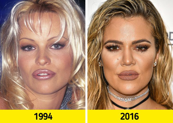 Trang điểm để lộ viền môi. Ưu điểm của cách trang điểm để lộ viền là nó giúp môi trông đầy đặn, quyến rũ hơn. Điểm khác biệt là trước đây người ta chọn màu viền môi thật đậm thì giờ đây chuyên gia trang điểm khiến nó trở nên hài hòa hơn.