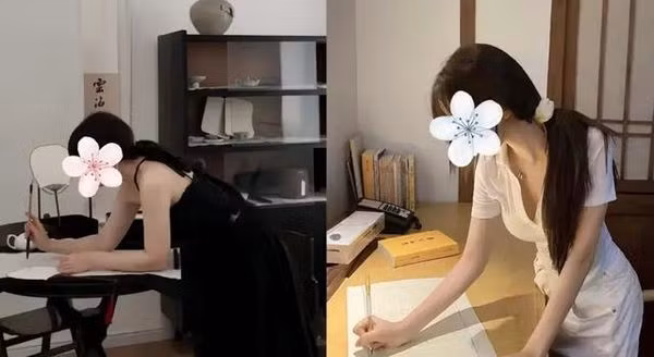 Có người lại đang tập chép Kinh, trông vô cùng thanh tịnh, tao nhã.