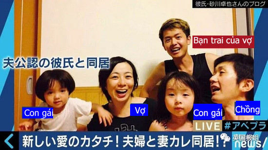 Họ cố gắng thành thật với con trẻ, rằng người thứ ba là người mà mẹ thích và giữ mối quan hệ thân thiện như người họ hàng. Đến nay, người vợ đã thay bạn trai 3 lần.