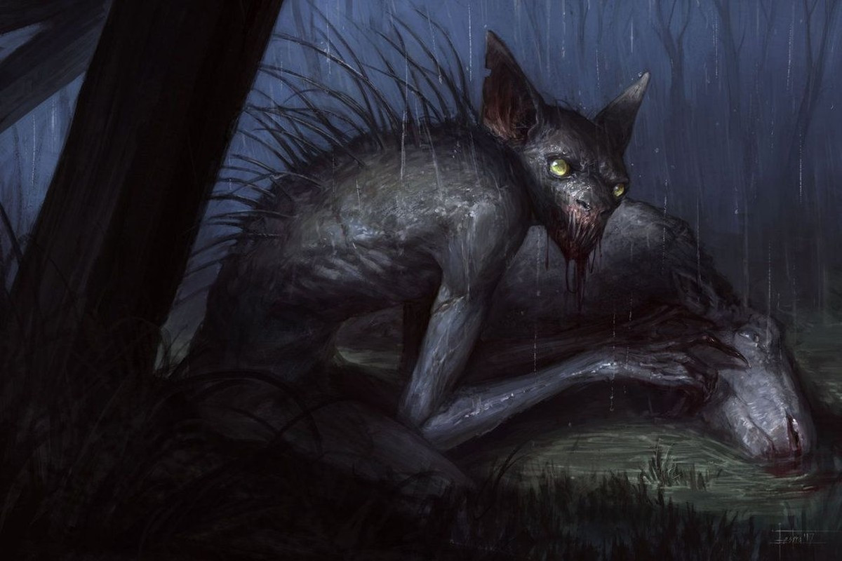 Mõm của Chupacabra giống mõm chó và da sần sùi, lốm đốm những vết trắng trông như bị bệnh ghẻ lở.