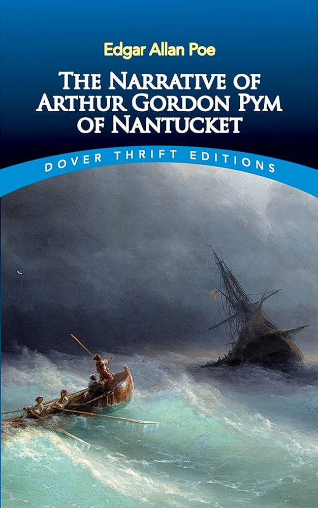 Cụ thể, cuốn tiểu thuyết "Chuyện kể về Arthur Gordon Pym xứ Nantucket" được nhà văn Edgar xuất bản năm 1838. Trong cuốn sách này, nhà văn người Mỹ kể câu chuyện về Arthur Gordon Pym - người đi lậu vé trên tàu đánh bắt cá voi Grampus.