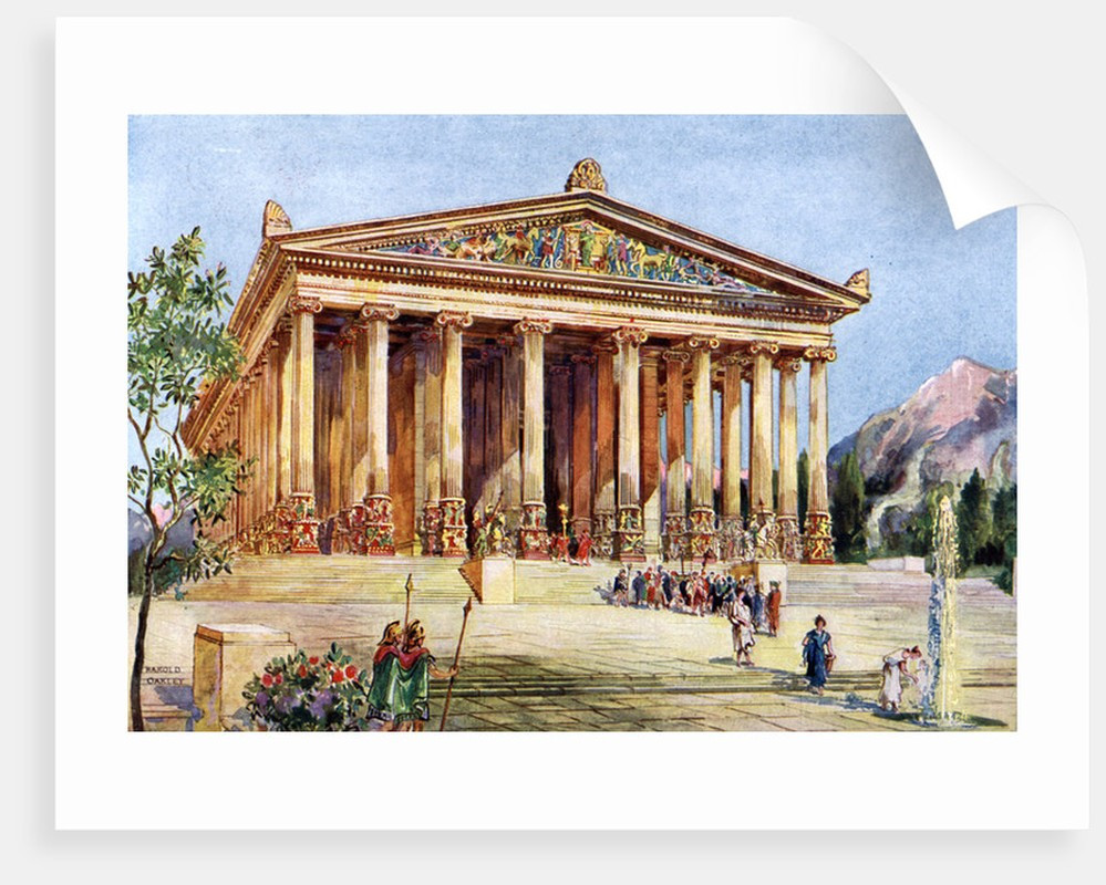 Ngôi đền linh thiêng này thờ nữ thần săn bắn Artemis, nằm ở thành phố Ephesus (nay thuộc Thổ Nhĩ Kỳ), bờ biển Aegea ngày nay. Kiến trúc sư Chersiphron và người con Metagenes đã thiết kế ngôi đền Artemis dài 115m, rộng 55m.