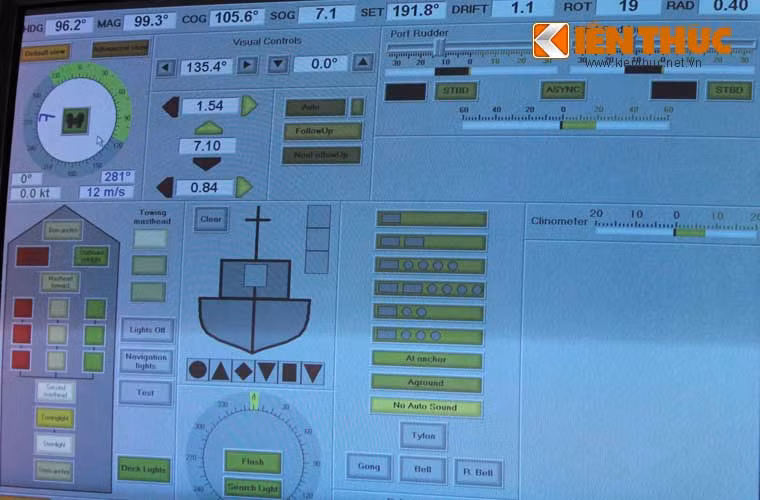 Thiết bị nhận diện các tín hiệu, chủng loại tàu thuyền được bố trí trên cabin tàu tên lửa Molniya.