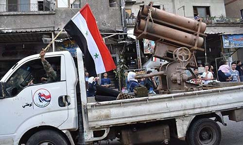 Trước đó cùng ngày, các binh sĩ Syria đã tiến vào các ngôi làng Majdaliyah, Kom al-Pasha, Ein al-Pasha, Rasm al-Halabi và Alirzan sau khi đạt được thỏa thuận ngừng bắn với nhóm phiến quân. Ảnh: FNA.