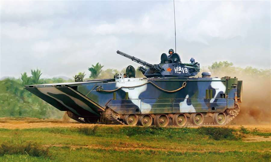 Trong khi đó, ZBD-05 hay VN-18 (phiên bản xuất khẩu) là một chiếc xe chiến đấu bộ binh đổ bộ, sử dụng khung gầm của “gia đình” ZBD2000. Ảnh: Squadron.com.