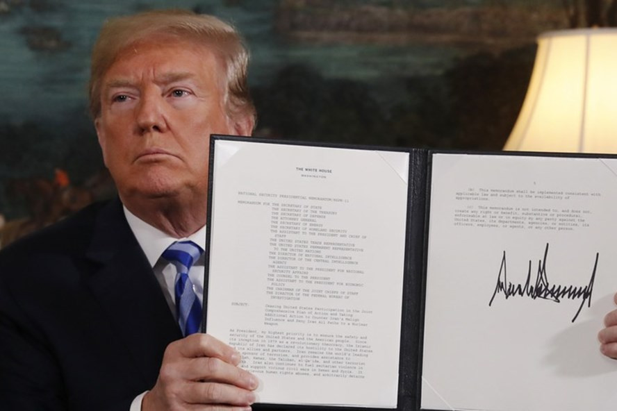 Tổng thống Trump quyết định rút Mỹ khỏi thỏa thuận hạt nhân Iran 2015. Ảnh: Reuters.