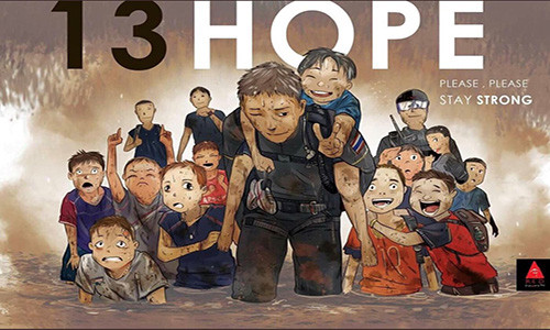 Vụ mất tích gây chấn động đất nước Thái Lan. Cư dân mạng sử dụng hashtag "những người lạ chúng tôi muốn gặp nhất", chỉ các thành viên đội bóng Lợn Hoang, để bày tỏ sự quan tâm đối với cuộc tìm kiếm. Nhiều người gọi các cậu bé và huấn luyện viên là 13 niềm hy vọng. Ảnh: Jorjae/ Twitter.