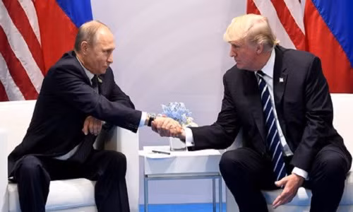 Hai nhà lãnh đạo Nga-Mỹ tại Hội nghị thượng đỉnh G-20 ở Đức năm 2017. (Ảnh: Getty Images).