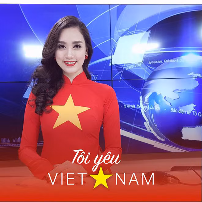 Hiện Hồng Nhung làm MC cho đài Tổ Quốc TV.