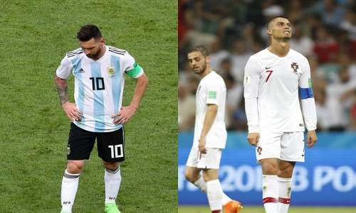 World Cup một ngày buồn, cả Messi và Ronaldo đều phải rời cuộc chơi sớm. World Cup một ngày buồn, cả Messi và Ronaldo đều phải rời cuộc chơi sớm.