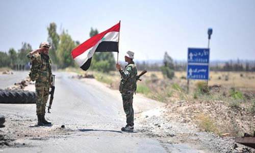 Theo Al Masdar News, sáng ngày 25/7, Quân đội Syria và lực lượng phòng vệ quốc gia (NDF) đã mở cuộc tấn công phủ đầu nhằm vào phiến quân IS tại vùng nông thôn phía đông bắc tỉnh Sweida. Ảnh: FNA.