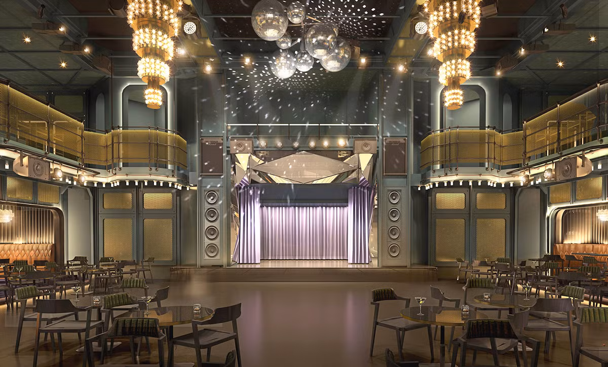 Phòng khiêu vũ do Roman and Williams thiết kế là một trong những căn phòng thú vị nhất của du thuyền Scarlet Lady.