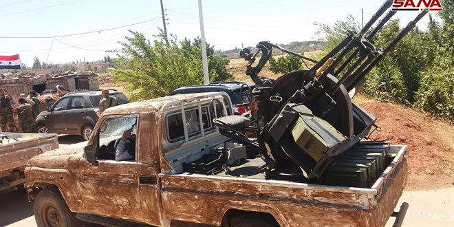 Số vũ khí này đang được tập kết tại một địa điểm ở Quneitra. Ảnh: SANA.