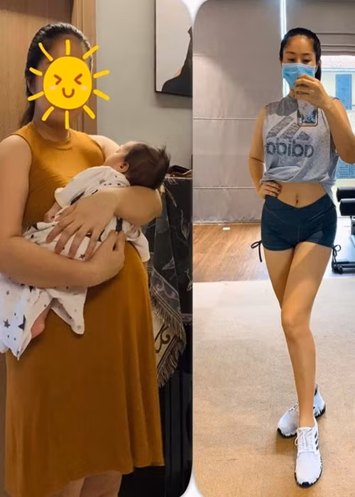 Sau khi sinh con gái thứ hai, Lê Phương nặng tới 73kg nhưng 9 tháng sau nữ diễn viên giảm được tới 30kg. Ảnh: Dân Việt