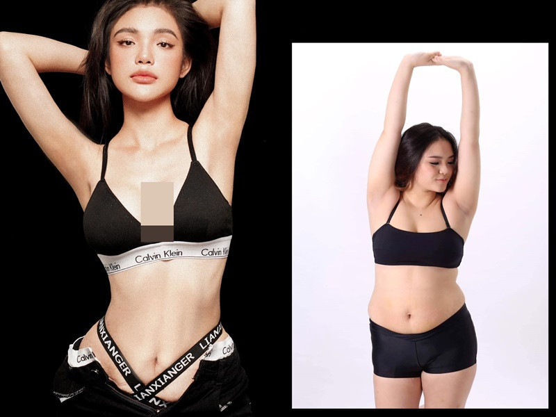 Hình ảnh YeYe Nhật Hạ trước và sau khi giảm cân thành công. Ảnh: FBNV