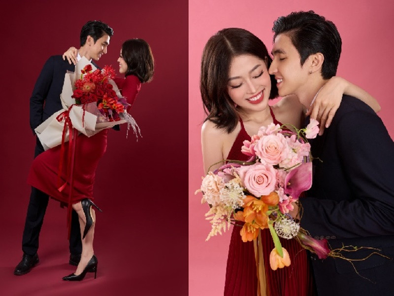 Phương Nga - Bình An thực hiện bộ ảnh ngọt ngào bên nhau kỷ niệm đón Valentine đầu tiên sau khi kết hôn. Ảnh: Người đưa tin