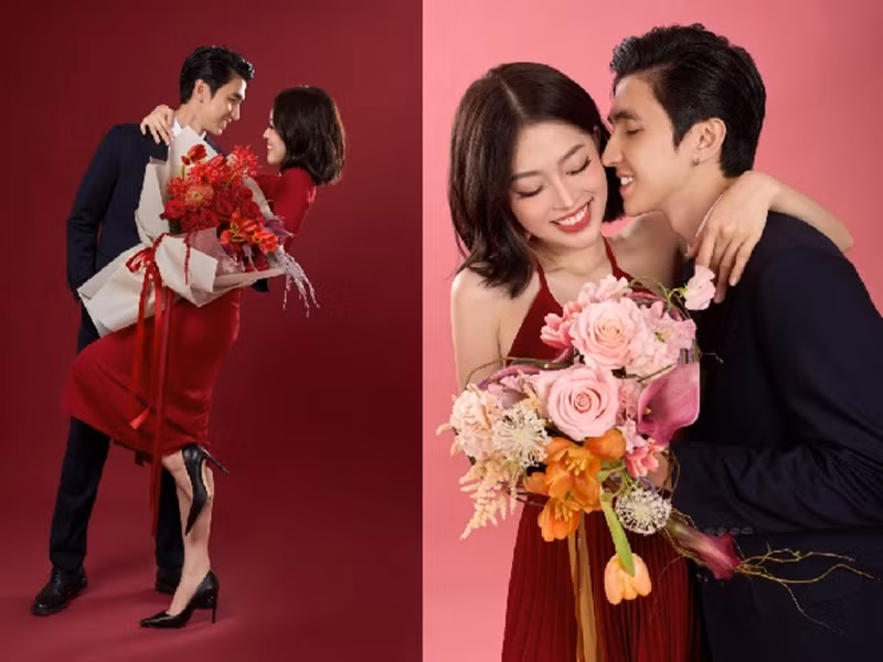 Phương Nga - Bình An thực hiện bộ ảnh ngọt ngào bên nhau kỷ niệm đón Valentine đầu tiên sau khi kết hôn. Ảnh: Người đưa tin