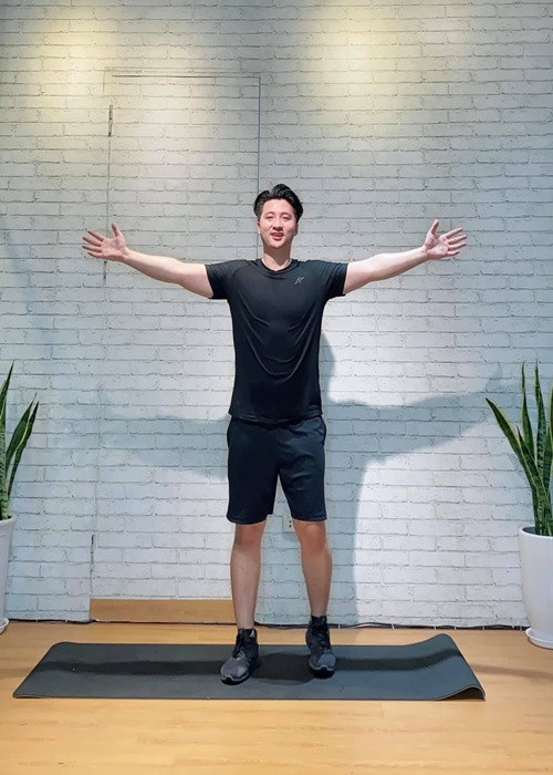 Trọng Hưng tích cực luyện tập thể thao, ăn uống khoa học để giảm cân. Ảnh: FBNV