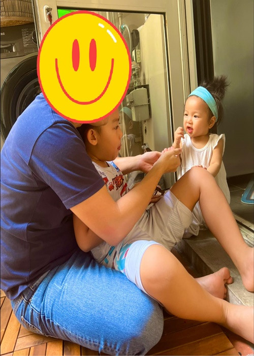 Lê Bê La thường xuyên gửi lời cảm ơn đến chồng đã giúp cô chăm sóc các con.