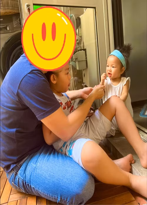 Lê Bê La thường xuyên gửi lời cảm ơn đến chồng đã giúp cô chăm sóc các con.