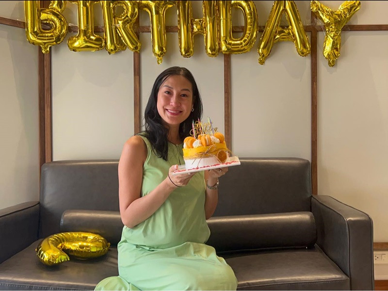 Tháng 8/2022, Kathy Uyên sinh con trai đầu lòng. Ảnh: FBNV