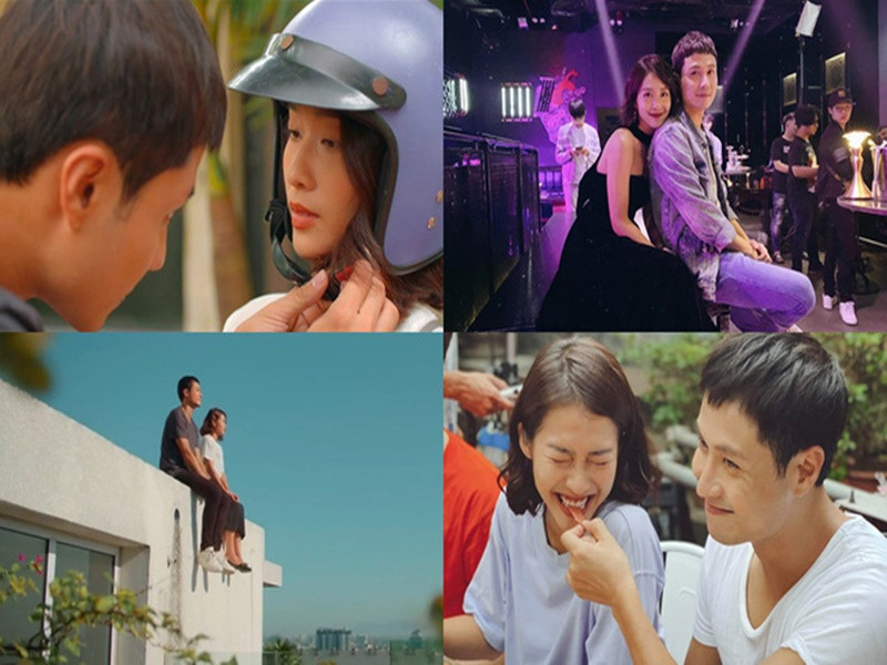 Lần đầu đóng chung phim, Khả Ngân và Thanh Sơn vào vai cặp đôi yêu nhau trong “11 tháng 5 ngày”. Trên phim trường lẫn ngoài đời, cả hai rất thân thiết. Bởi vậy, khán giả ra sức “đẩy thuyền” cho Khả Ngân - Thanh Sơn thành một cặp. Ảnh: VTV