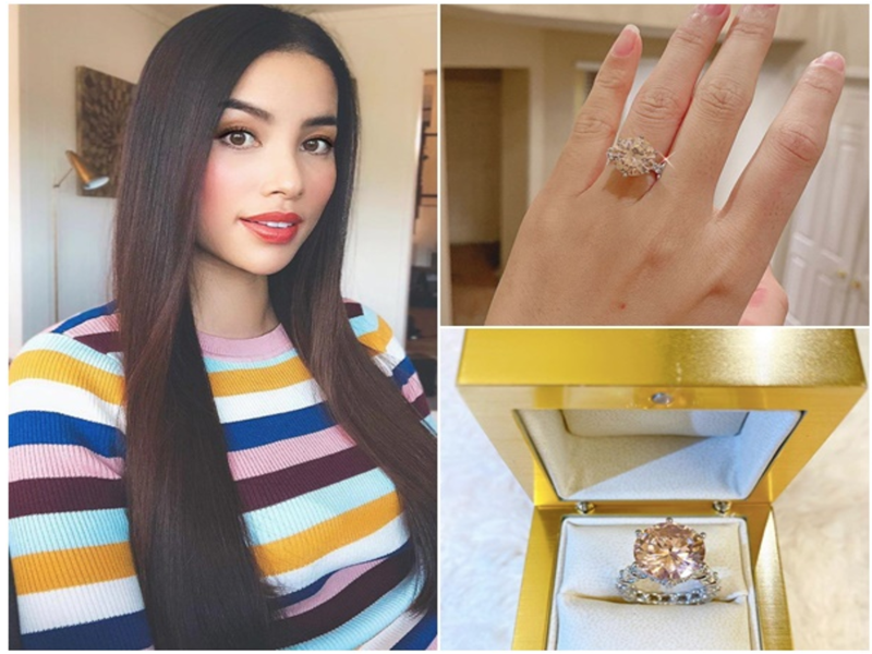 Nhiều người phát ghen với Hoa hậu Phạm Hương khi được tặng nhẫn kim cương vào Valentine 2020. Ảnh: Báo Giao Thông