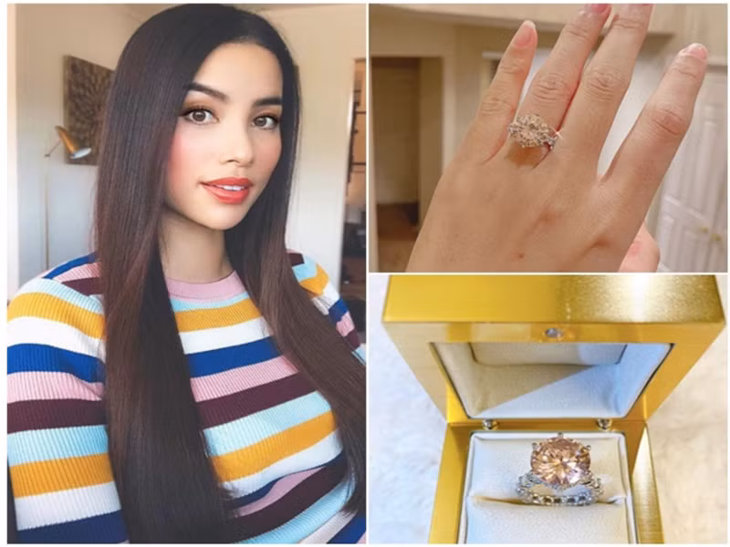 Nhiều người phát ghen với Hoa hậu Phạm Hương khi được tặng nhẫn kim cương vào Valentine 2020. Ảnh: Báo Giao Thông