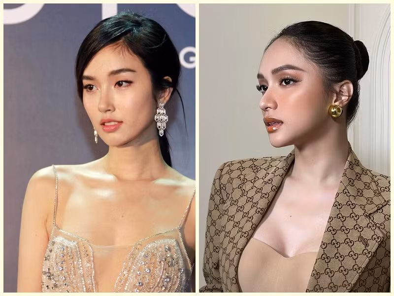 Gương mặt của hai chân dài chuyển giới đều nữ tính, xinh đẹp. Nong Poy sở hữu sống mũi cao, đôi mắt biết nói còn Hương Giang có gương mặt V-line.