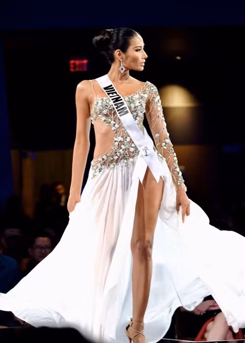 Hoàng Thùy tham gia Hoa hậu Hoàn vũ Thế giới 2019 và lọt top 20. Ảnh: VTV