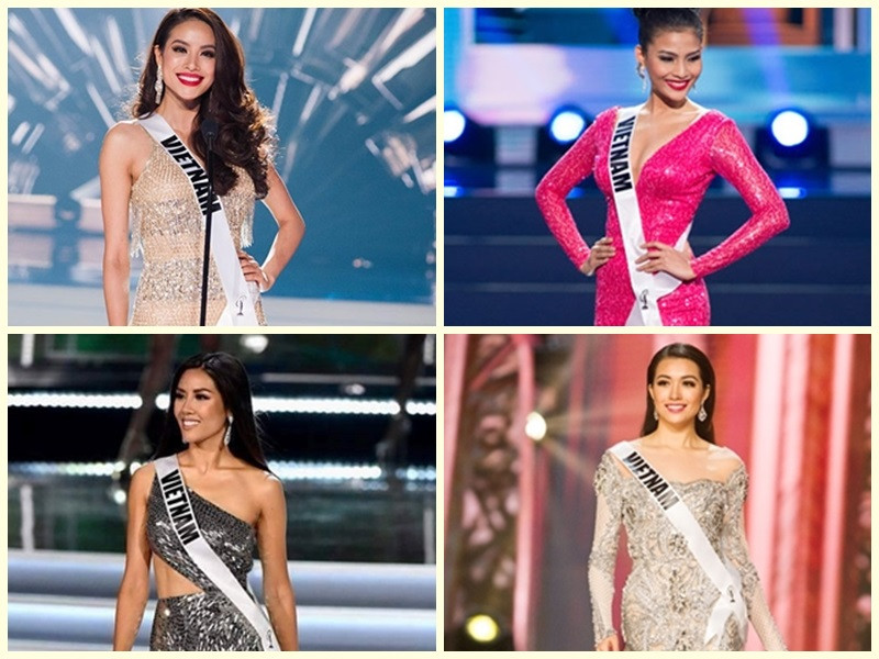 Từ năm 2013 đến 2017, đại diện Việt Nam: Trương Thị May, Phạm Thị Hương, Đặng Thị Lệ Hằng và Nguyễn Thị Loan liên tục trắng tay tại Hoa hậu Hoàn vũ Thế giới. Ảnh: Hoa hậu Hoàn vũ Việt Nam