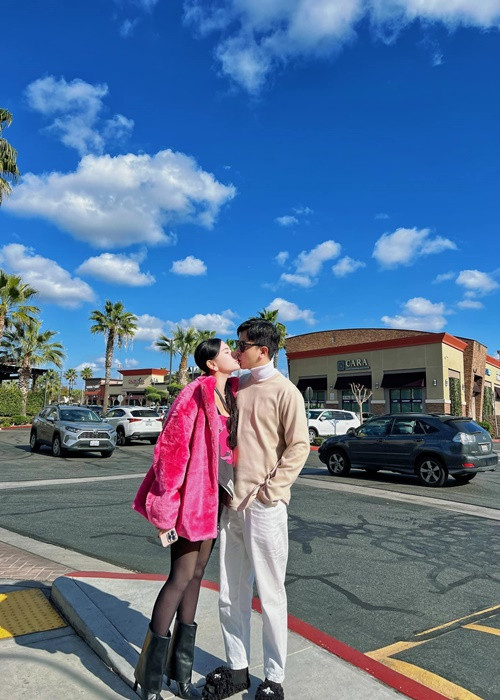 Dịp Lễ Tình nhân 2023, Thu Thủy và chồng trẻ du lịch nước ngoài. Ảnh: FBNV