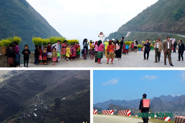 Đứng trên đỉnh đèo hùng vĩ Mã Pì Lèng, phóng tầm mắt xuống phía dưới vực sâu, ta sẽ ngắm nhìn được vẻ đẹp mê hồn, uốn lượn mềm mại quanh chân núi màu thiên thanh của dòng sông Nho Quế.