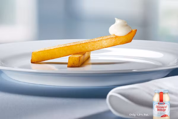  Quảng cáo sáng tạo của hãng nước sốt Miracel Whip với thành phần chất béo cực ít.