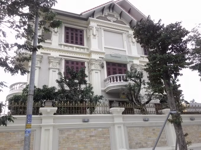 Phía bên trái căn biệt thự, bên trong có rất nhiều cây to được trồng và ghim giữ như bên ngoài. Ảnh Phapluatplus.