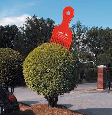  Biển quảng cáo đơn giản nhưng sáng tạo của một cửa hàng đồ ăn chay.